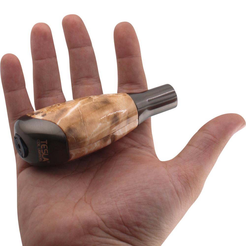 Tesla Small Marble Design Torch Single Flame-Cream