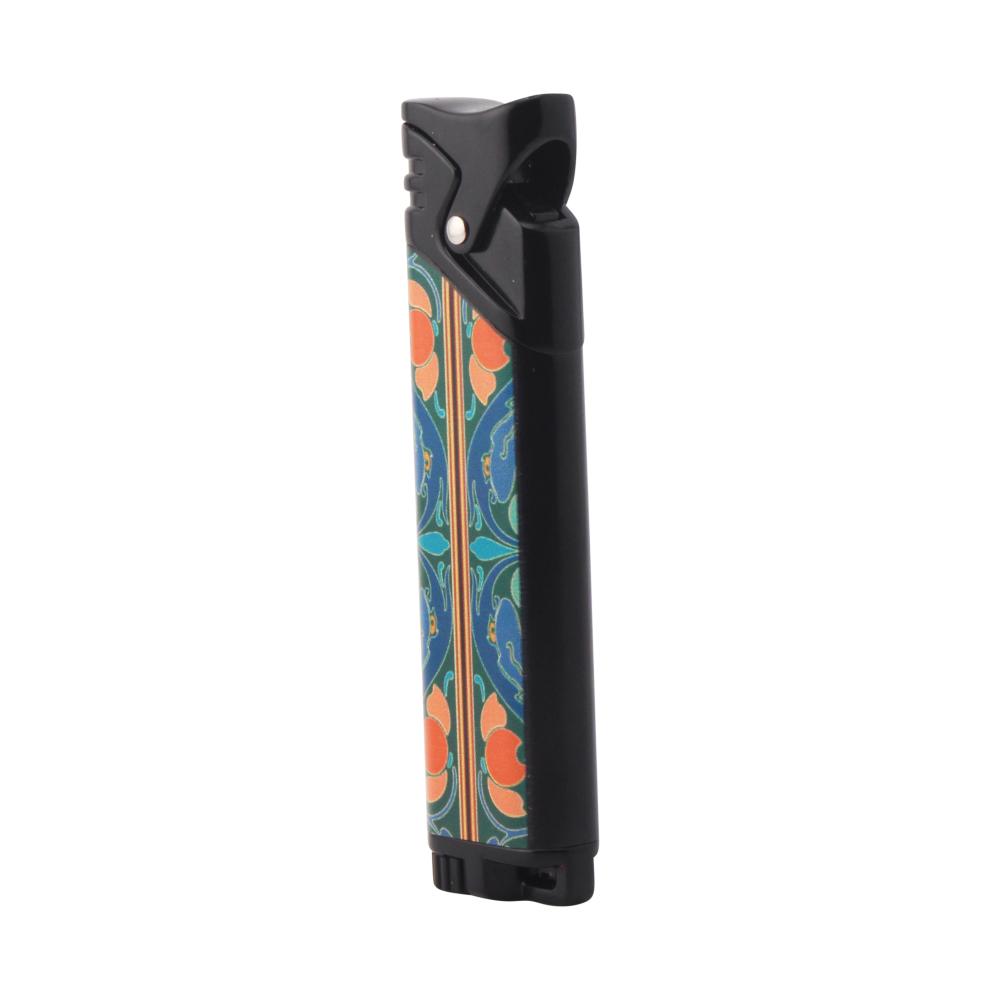 Tesla Swirl Edge Single Flame Torch Lighter-Dark Blue Mix-Medium Blue