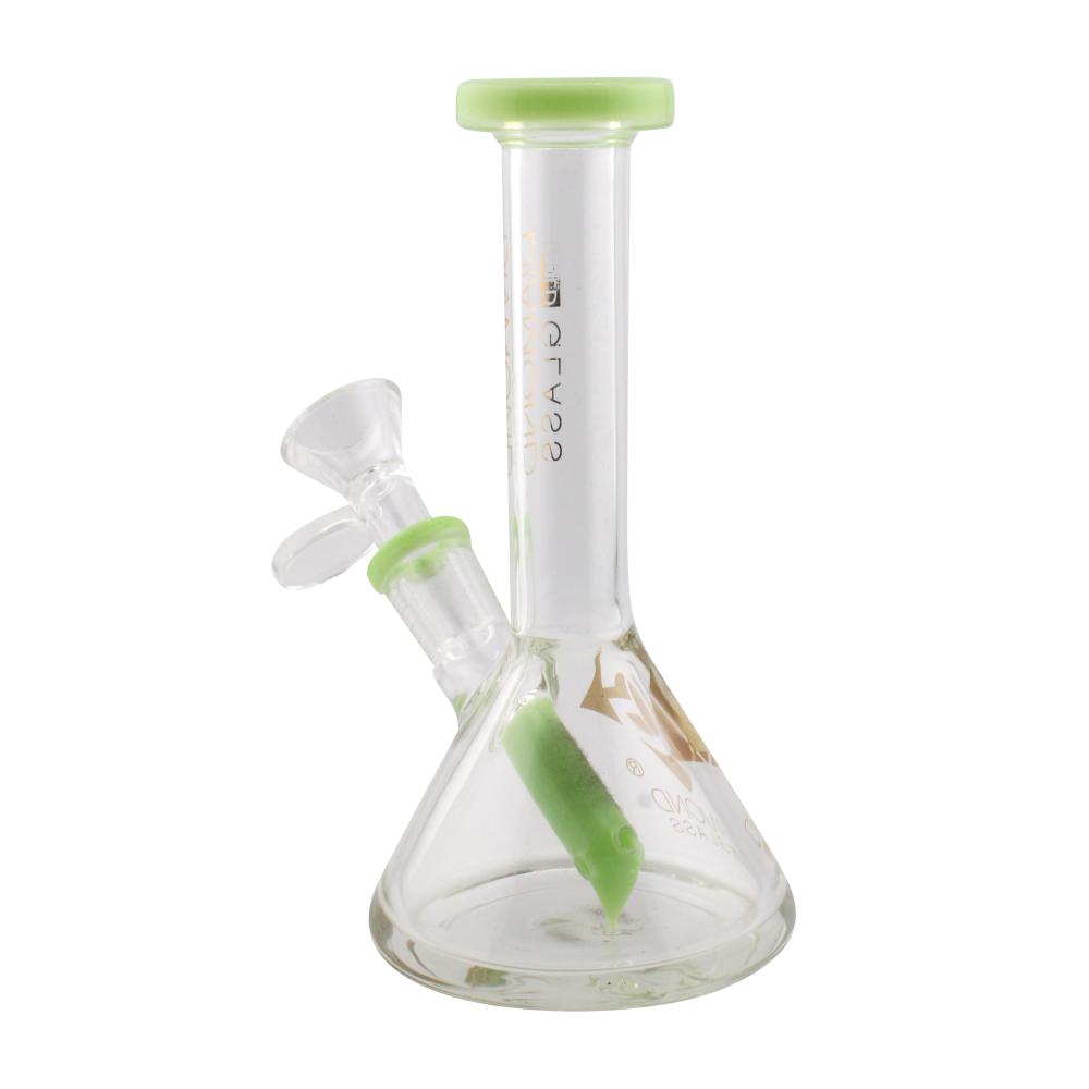 Tiny Diamond Gold Glass Beaker Water Pipe-Light Green