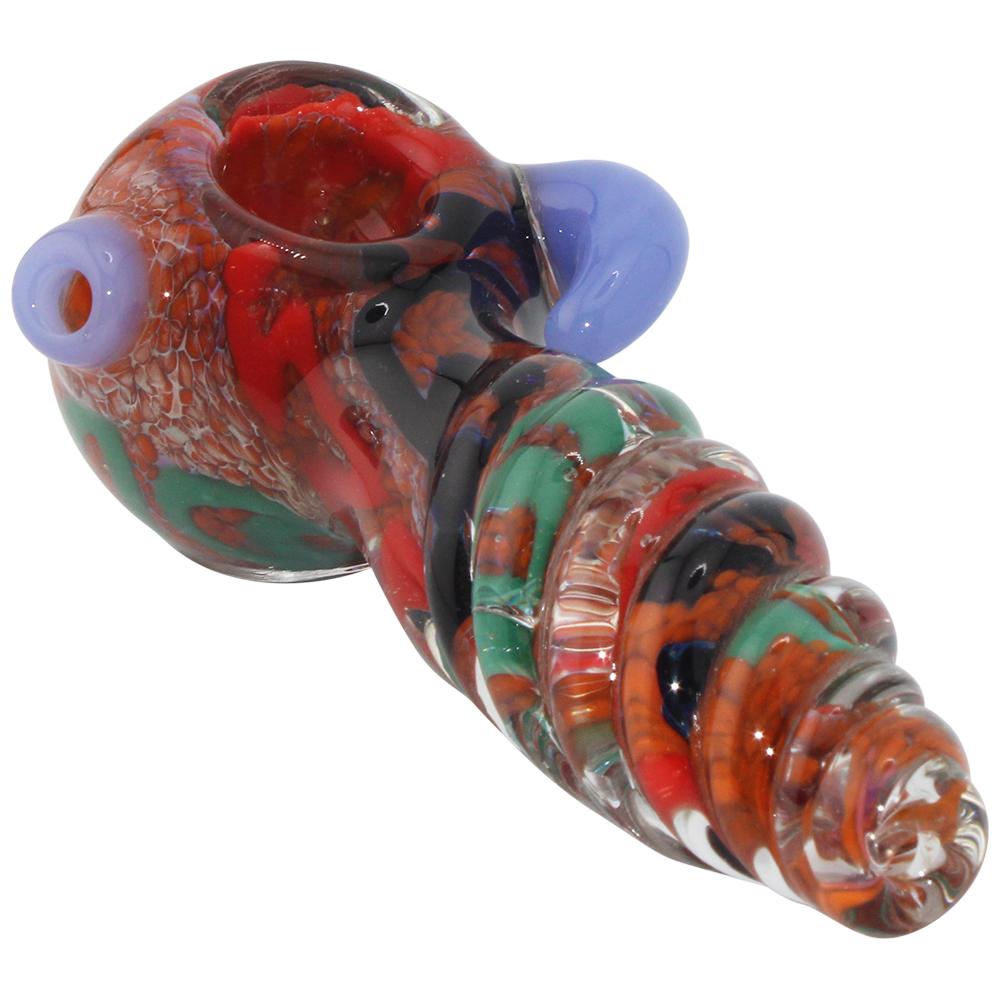 Tornado Glass Hand Pipe-Red