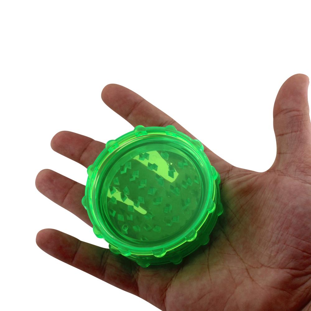 Transparent Medium Plastic Grinder-2 Piece-Dark Green