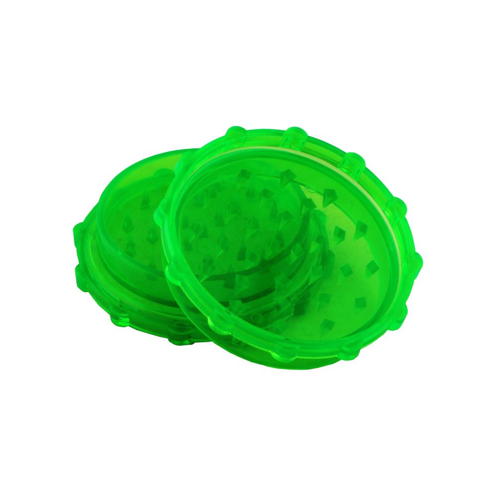 Transparent Medium Plastic Grinder-2 Piece-Dark Green