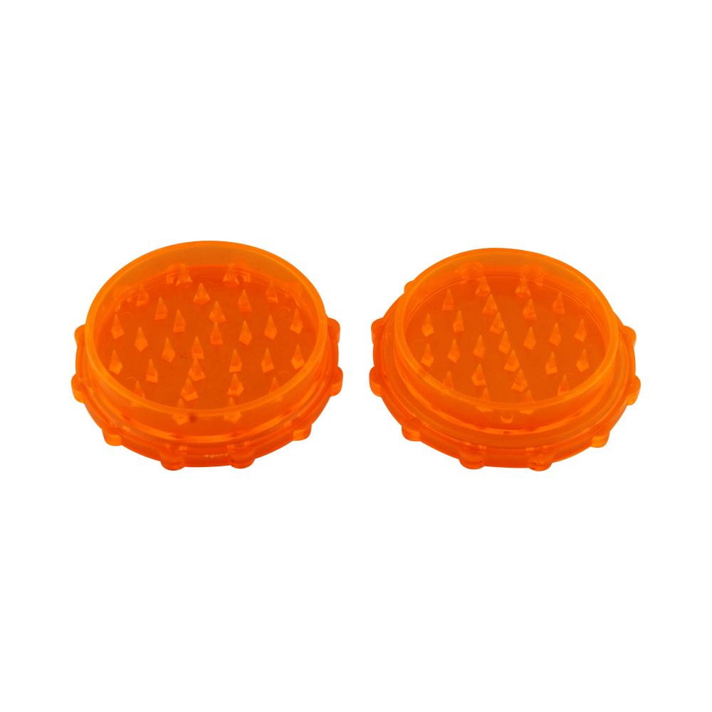 Transparent Medium Plastic Grinder-2 Piece-Orange