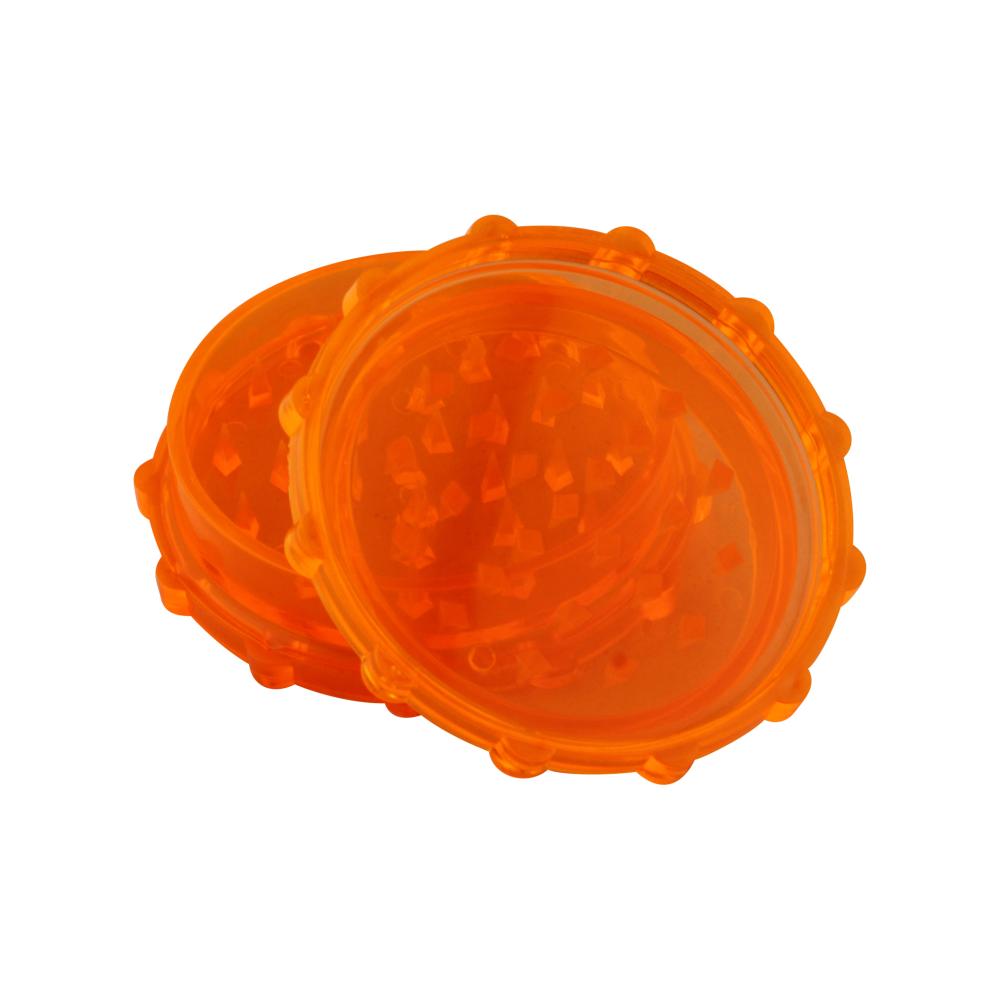 Transparent Medium Plastic Grinder-2 Piece-Orange
