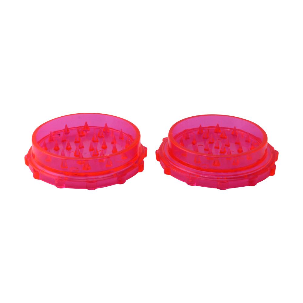 Transparent Medium Plastic Grinder-2 Piece-Pink