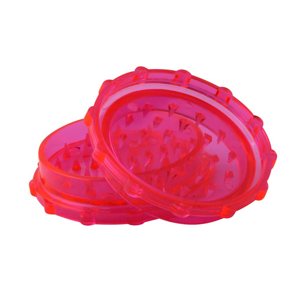 Transparent Medium Plastic Grinder-2 Piece-Pink