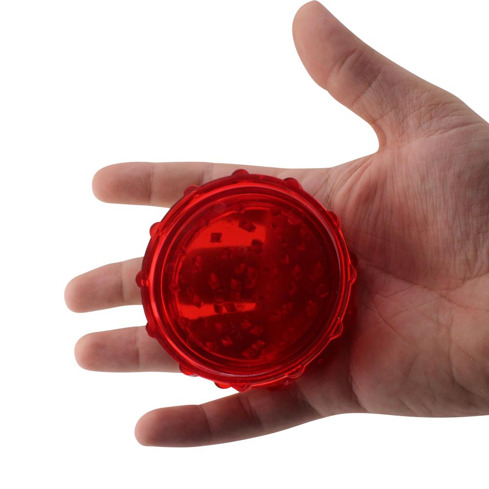 Transparent Medium Plastic Grinder-2 Piece-Red