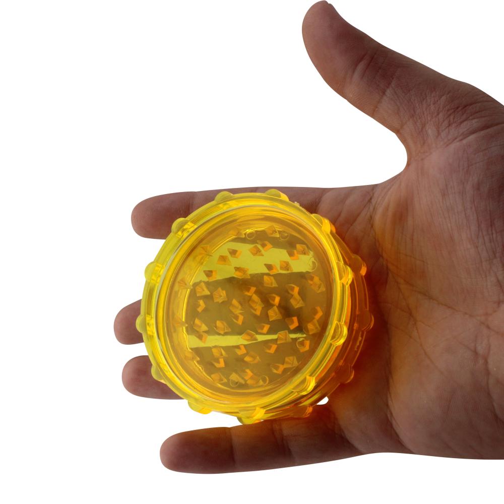 Transparent Medium Plastic Grinder-2 Piece-Yellow