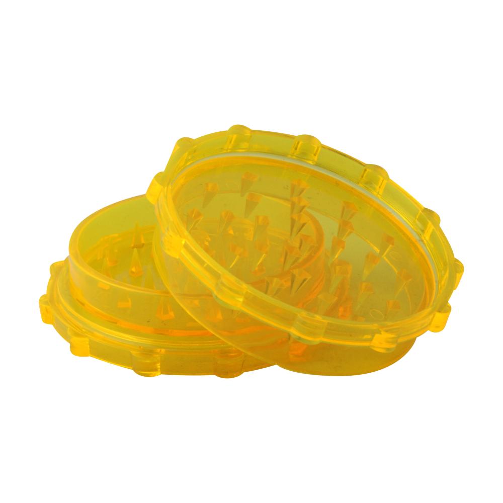 Transparent Medium Plastic Grinder-2 Piece-Yellow