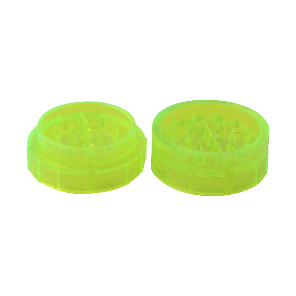 Transparent Small Plastic Grinder-2 Piece-Lime Green