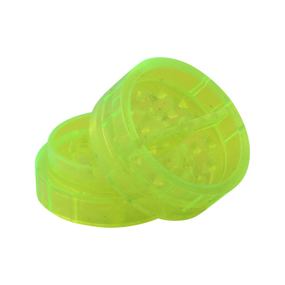 Transparent Small Plastic Grinder-2 Piece-Lime Green