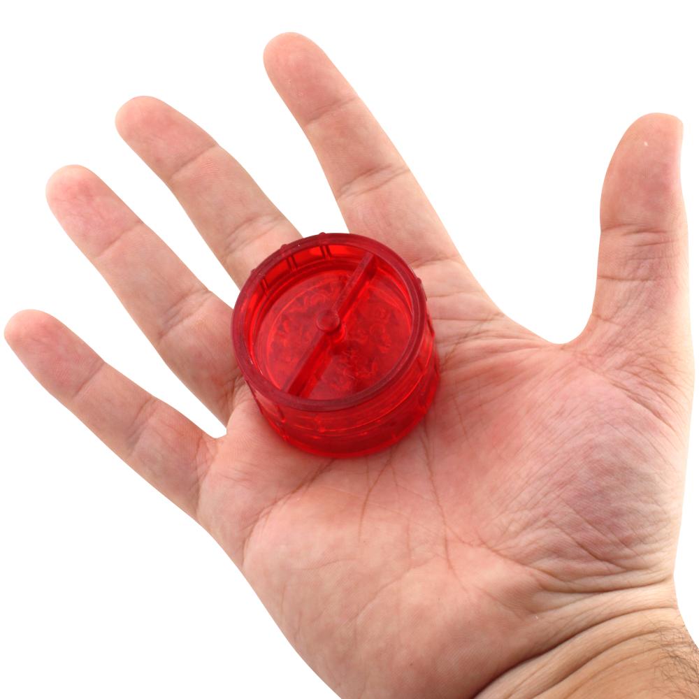 Transparent Small Plastic Grinder-2 Piece-Red