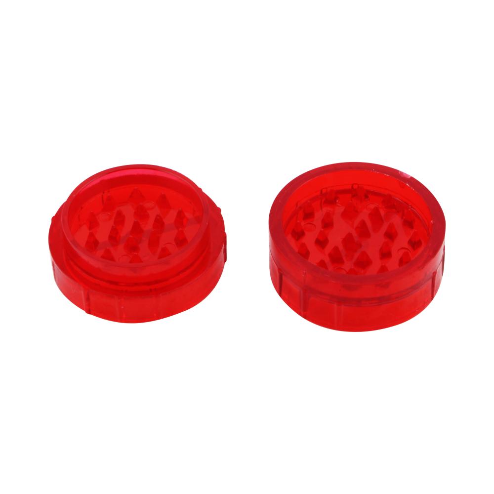 Transparent Small Plastic Grinder-2 Piece-Red