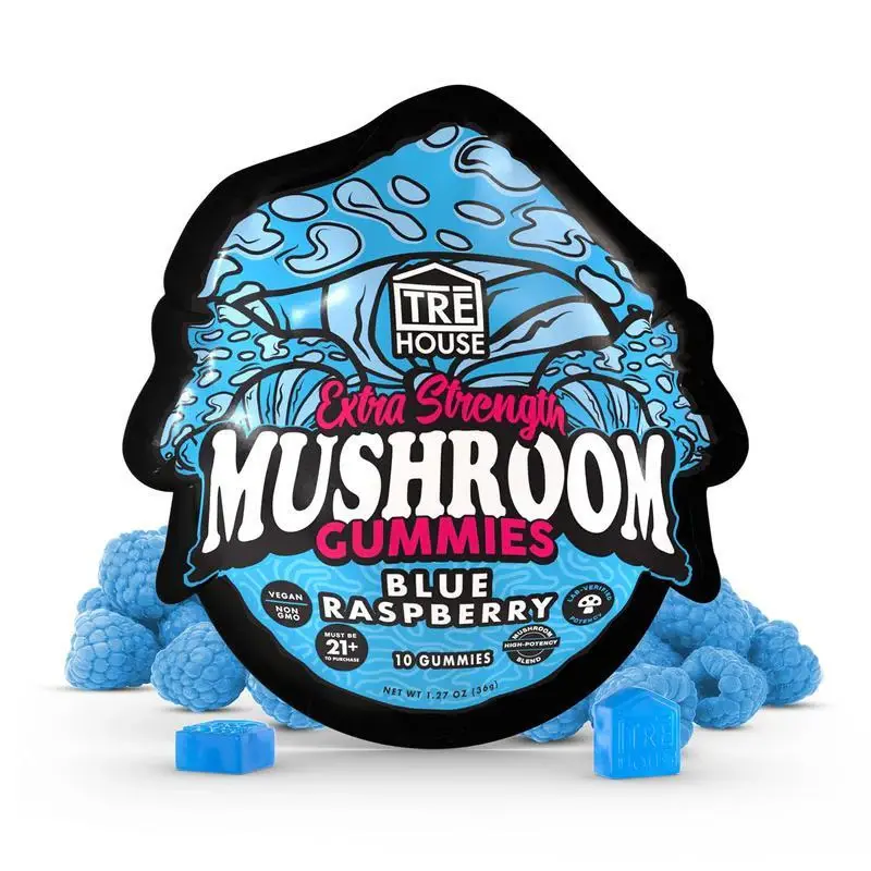 TRE HOUSE Extra Strength Magic Mushroom Gummies 10 Counts 36g-Blue Raspberry