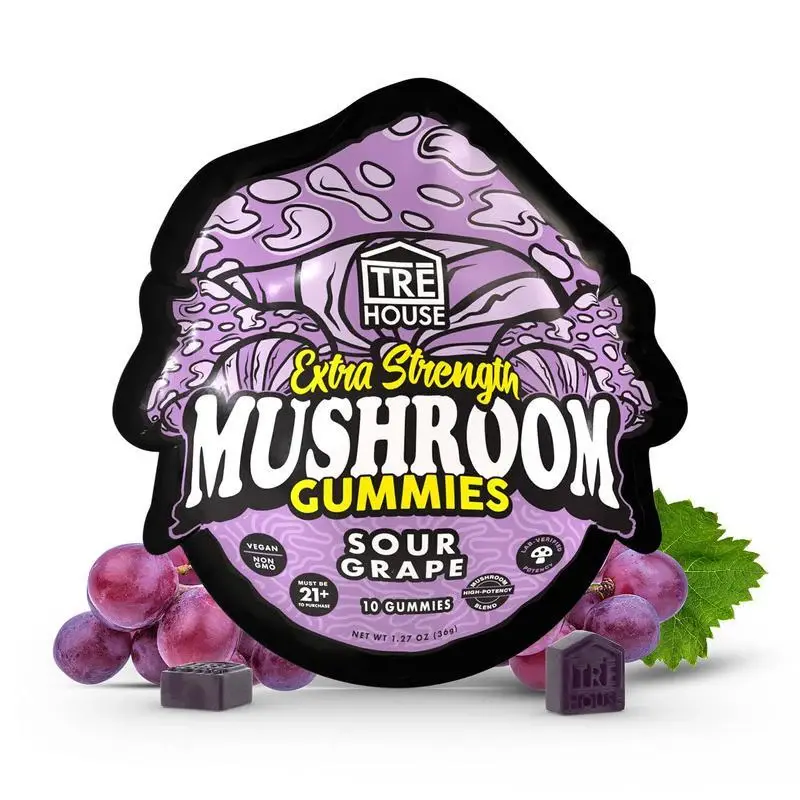 TRE HOUSE Extra Strength Magic Mushroom Gummies 10 Counts 36g-Sour Grape