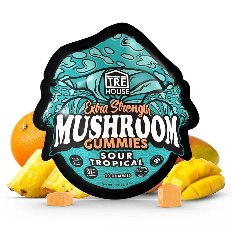 TRE HOUSE Extra Strength Magic Mushroom Gummies 10 Counts 36g-Sour Tropical