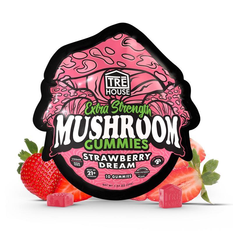 TRE HOUSE Extra Strength Magic Mushroom Gummies 10 Counts 36g-Strawberry Dream