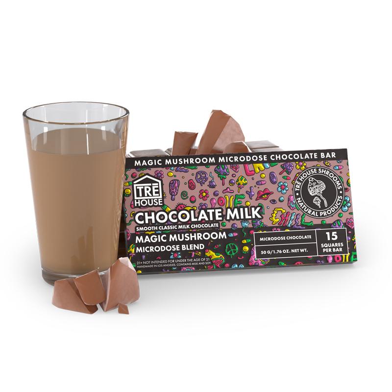TRE HOUSE Magic Mushroom Chocolate Bar 15 Squares 50g-Chocolate Milk