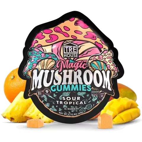 TRE HOUSE Magic Mushroom Gummies 15 Counts 60g-Sour Tropical