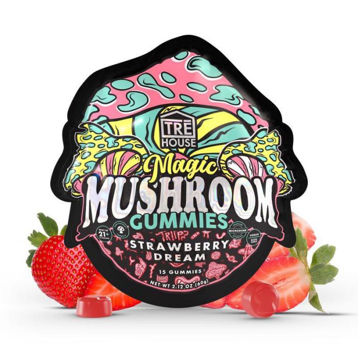TRE HOUSE Magic Mushroom Gummies 15 Counts 60g-Strawberry Dream