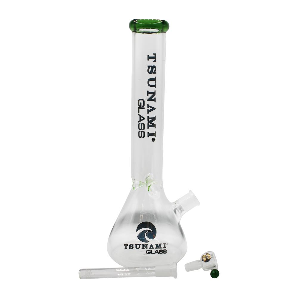 Tsunami Beaker Base Ice Catcher Water Pipe-Green