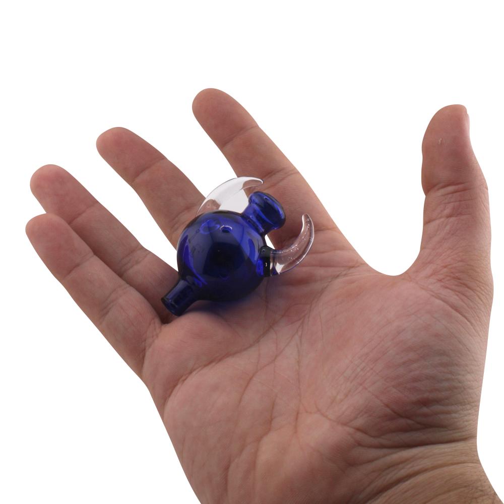Twin Horn Glass Carb Cap-Blue