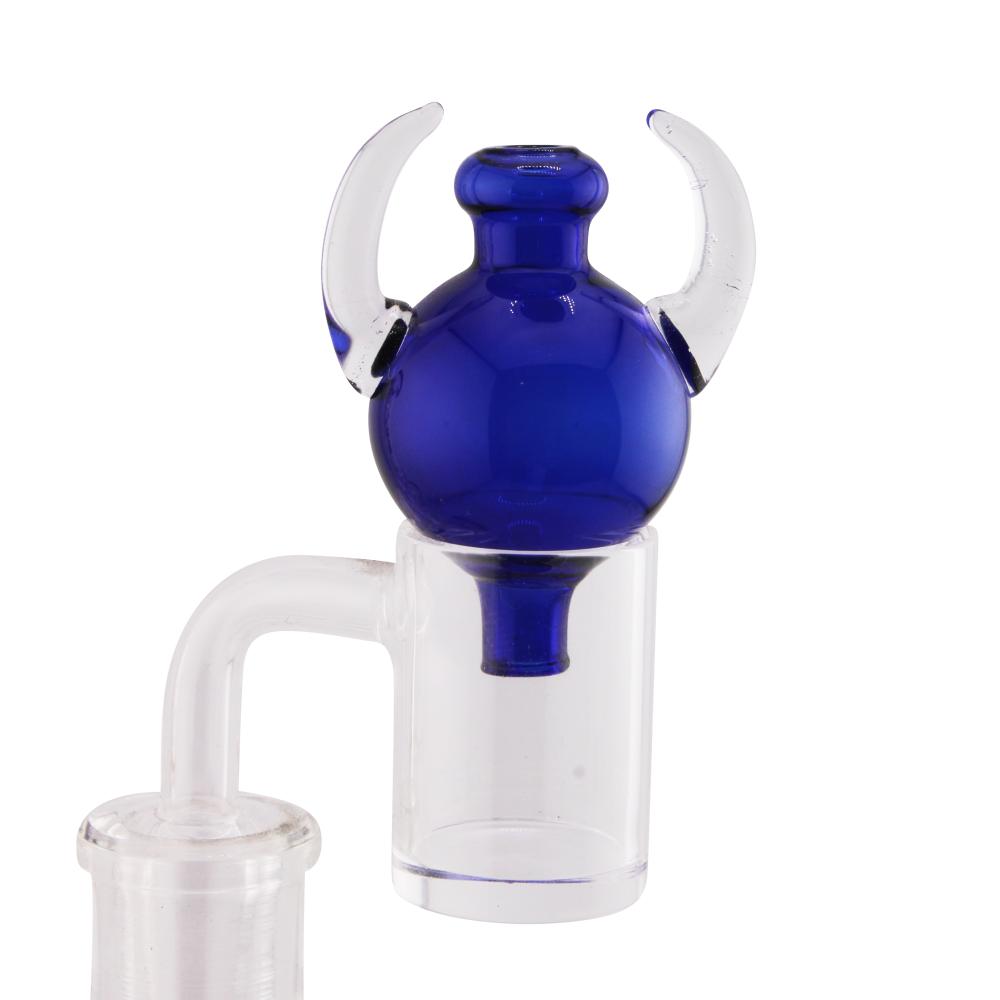 Twin Horn Glass Carb Cap-Blue