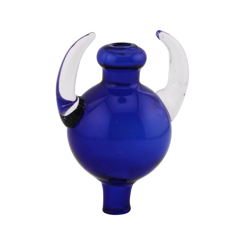 Twin Horn Glass Carb Cap-Blue