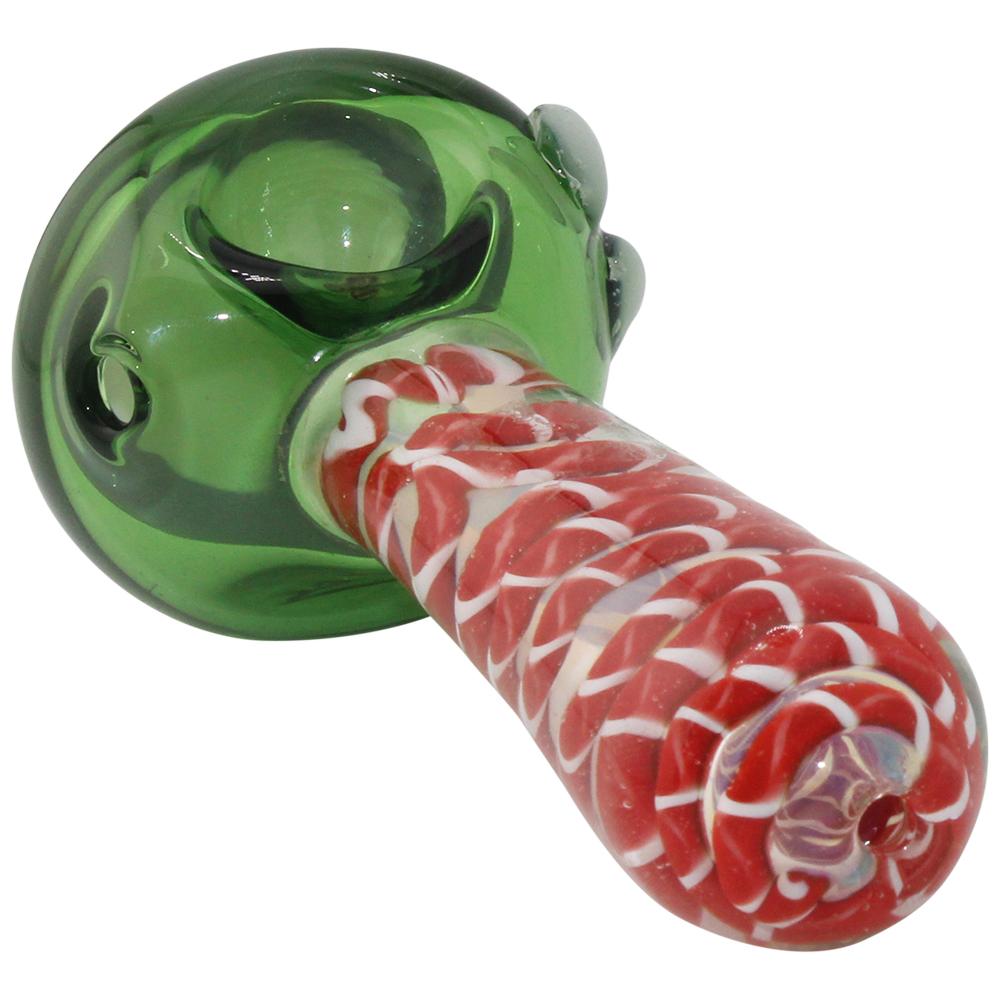 Twist Blaze Glass Hand Pipe-Red and Green