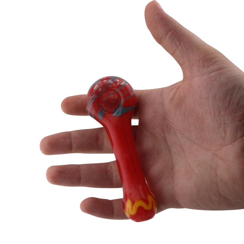 Velvet Ember Glass Hand Pipe-Red