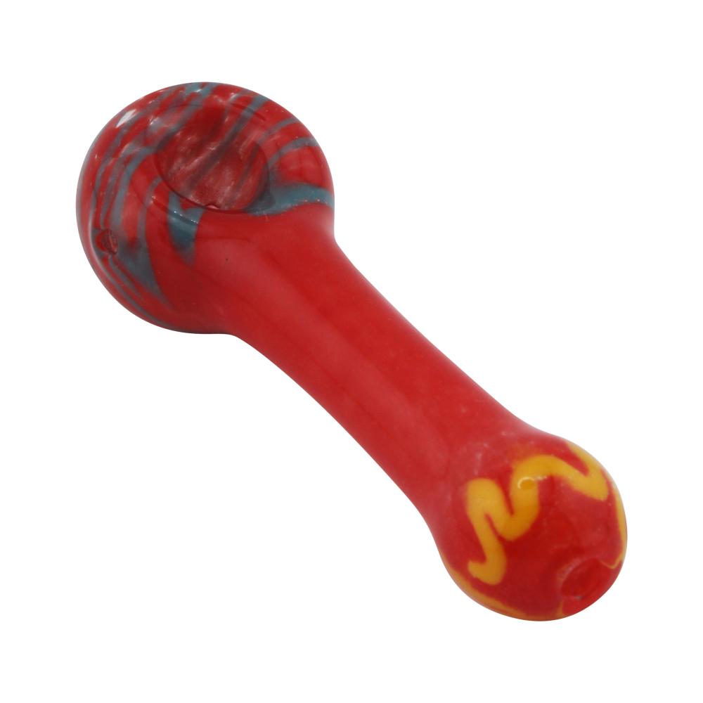 Velvet Ember Glass Hand Pipe-Red