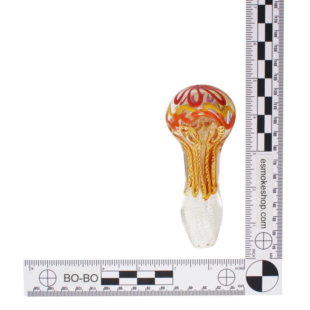 Verdant Blaze Glass Hand Pipe-Orange