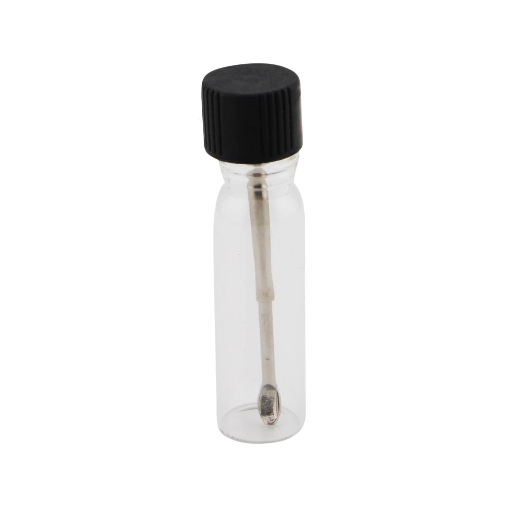Vial Glass Container With Telescopic Spoon With Screw Cap-Clear