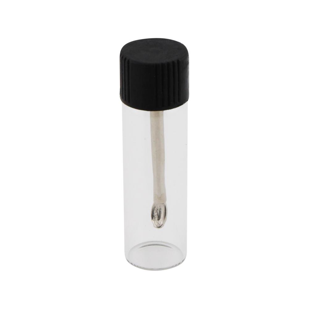 Vial Glass Container With Telescopic Spoon With Screw Cap-Clear