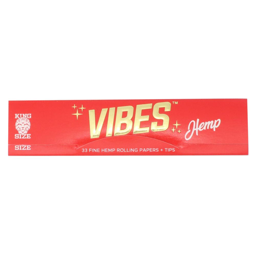 Vibes Hemp King Size Rolling Paper + Tips