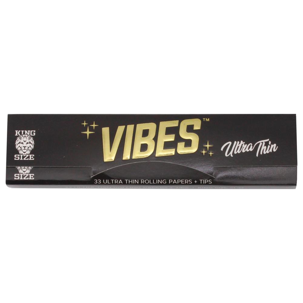 Vibes Ultra Thin King Size Rolling Paper + Tips