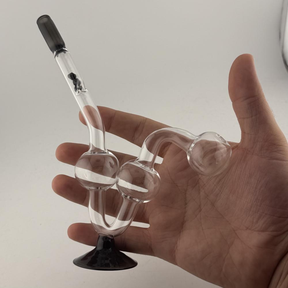 Water Dog Small Diamonds Glass Oil Burner Pipe-Black