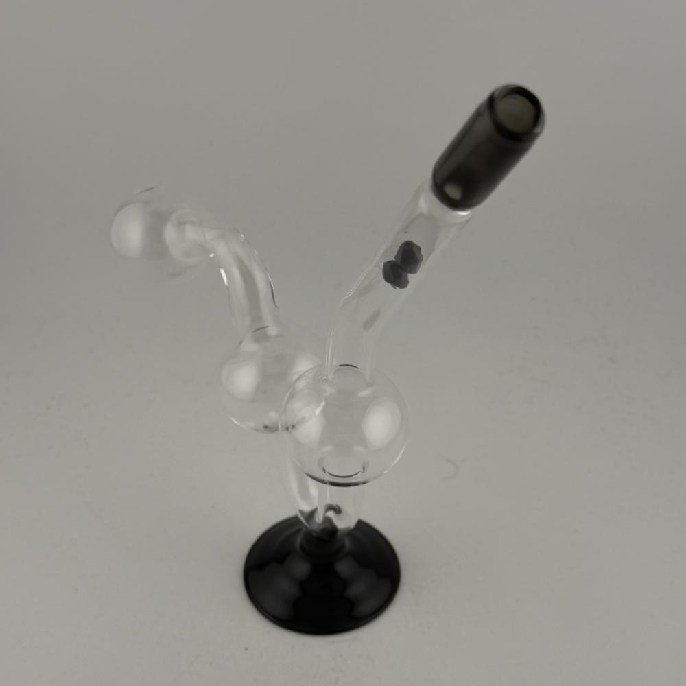 Water Dog Small Diamonds Glass Oil Burner Pipe-Black
