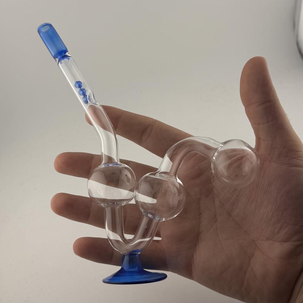Water Dog Small Diamonds Glass Oil Burner Pipe-Blue