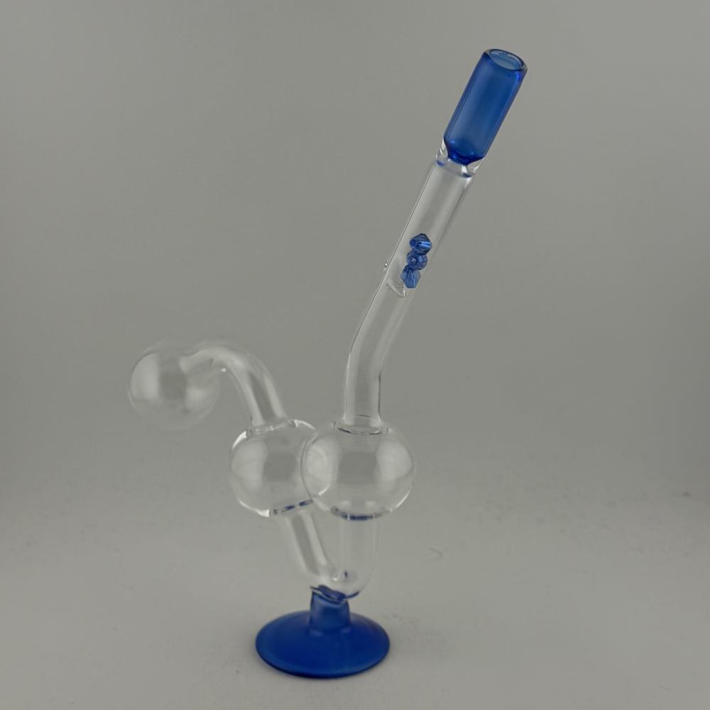 Water Dog Small Diamonds Glass Oil Burner Pipe-Blue