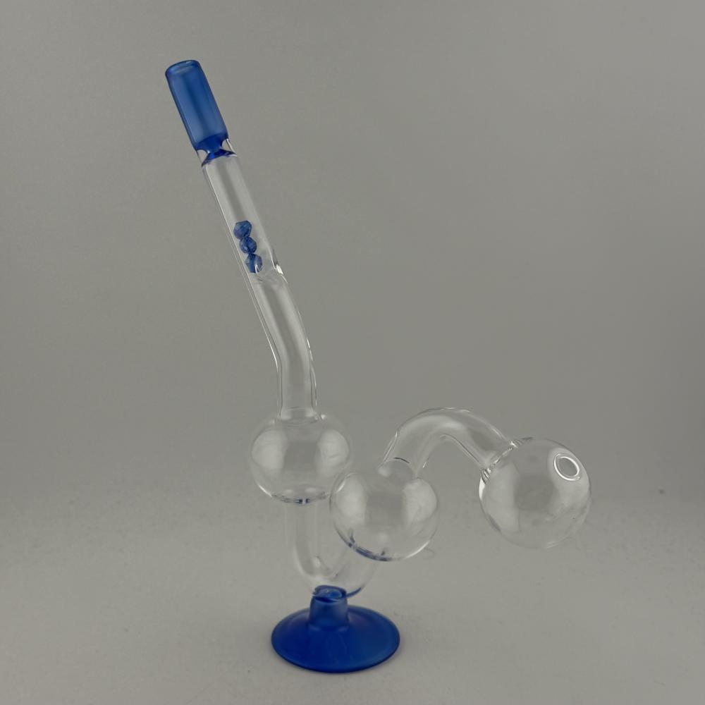 Water Dog Small Diamonds Glass Oil Burner Pipe-Blue