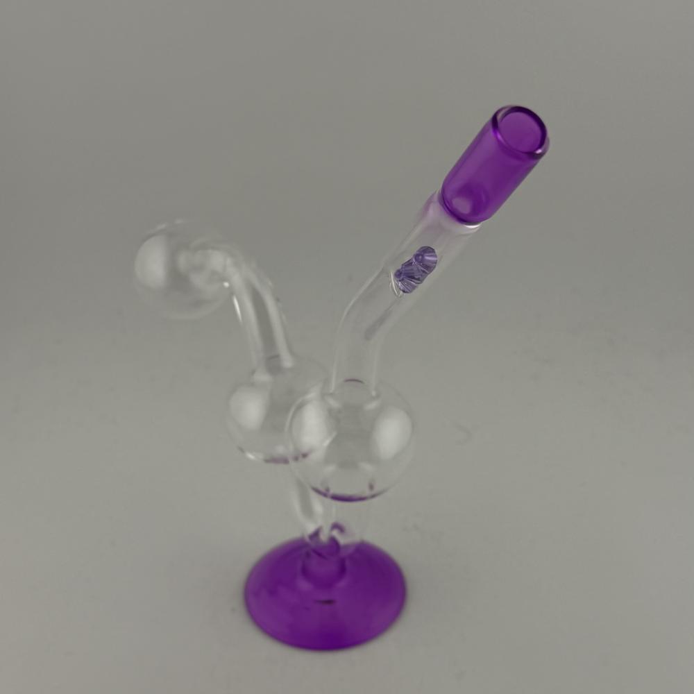 Water Dog Small Diamonds Glass Oil Burner Pipe-Purple