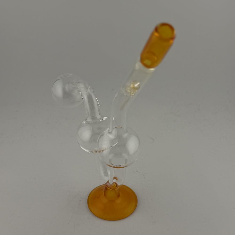 Water Dog Small Diamonds Glass Oil Burner Pipe-Yellow