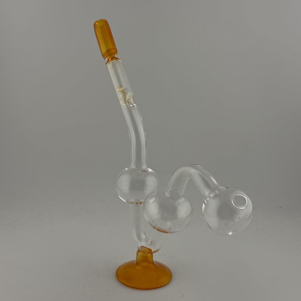 Water Dog Small Diamonds Glass Oil Burner Pipe-Yellow