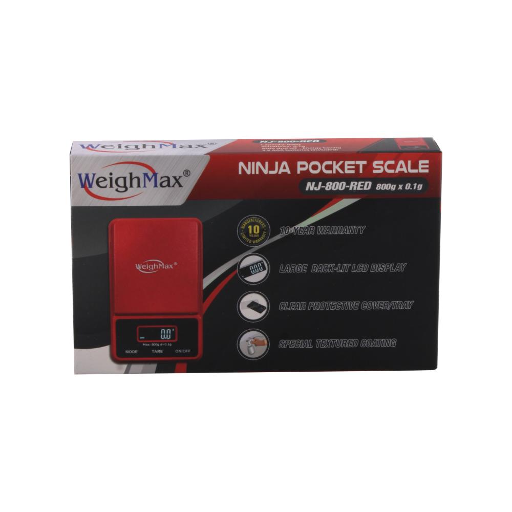 Weighmax Nj-800 Ninja Pocket Scale 800g X 0.1g-Red