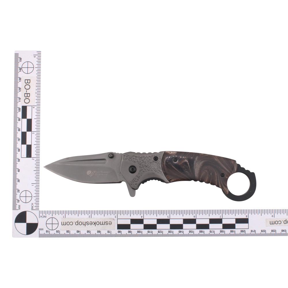 Wild Turkey Handmade Collection N21 Folding Metal Pocket Knife-Gray