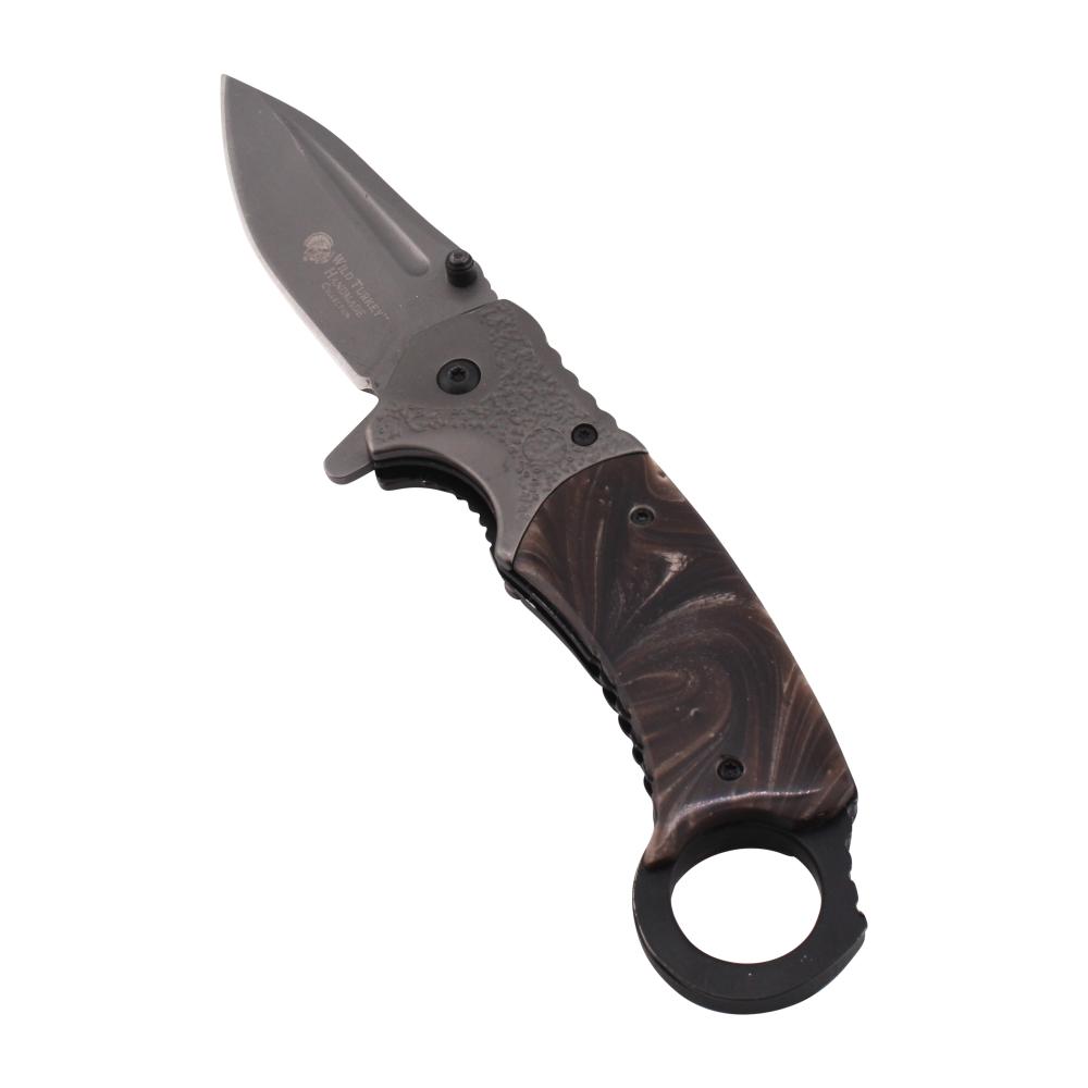 Wild Turkey Handmade Collection N21 Folding Metal Pocket Knife-Gray