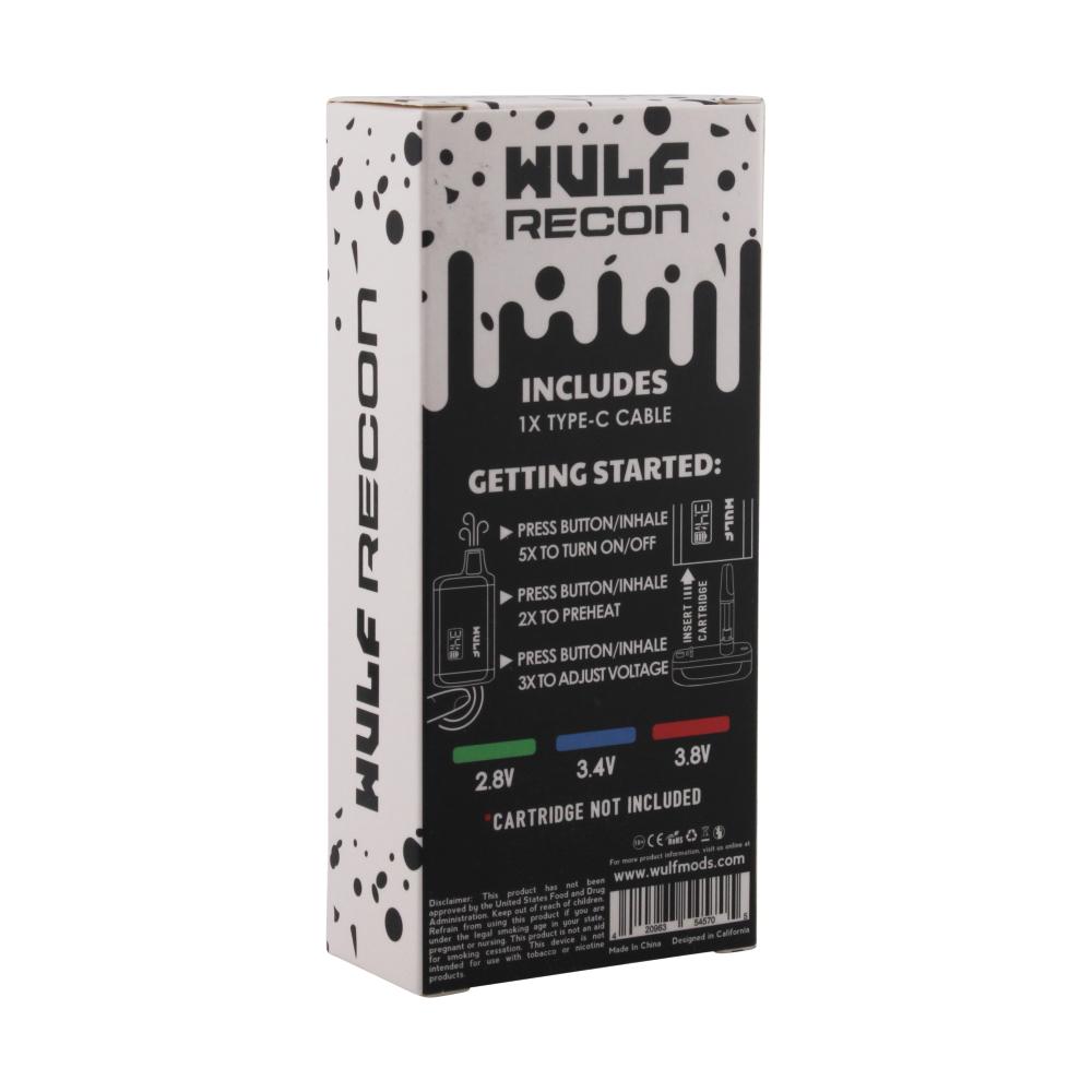 Wulf Recon Cartridge Vaporizer-White Black Spatter