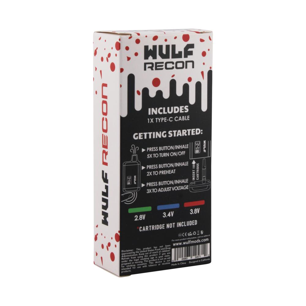 Wulf Recon Cartridge Vaporizer-White Red Spatter