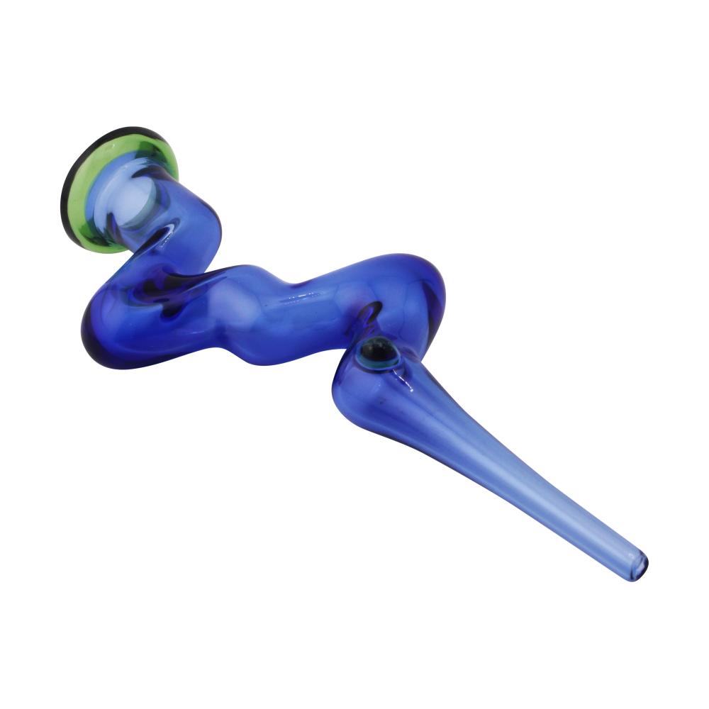 Zig Zag Glass Nectar Collector-Blue